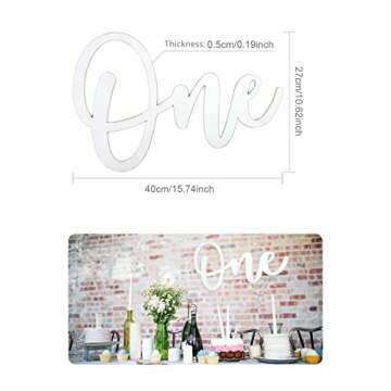 Adorable Wooden One Sign for First Birthday Decorations and Photo Props