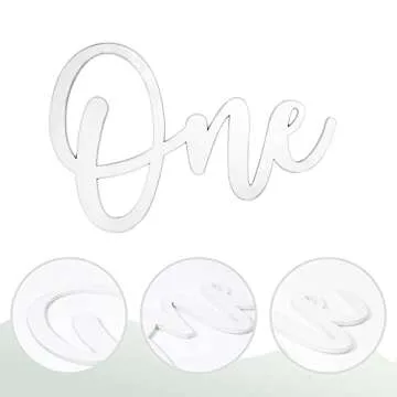 Wooden One Sign for First Birthday Decorations and Photos