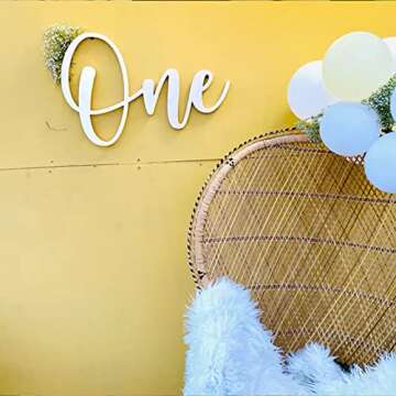 Wooden One Sign for First Birthday Decorations and Photos