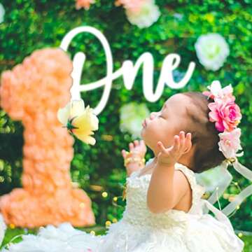 Wooden One Sign for First Birthday Decorations and Photos