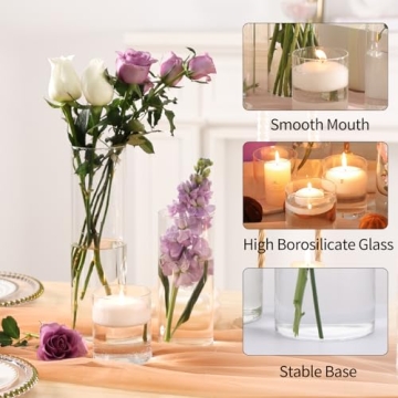 Elegant CUCUMI 15pcs Glass Vases for Home Decor