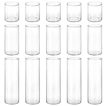Elegant CUCUMI 15pcs Glass Vases for Home Decor