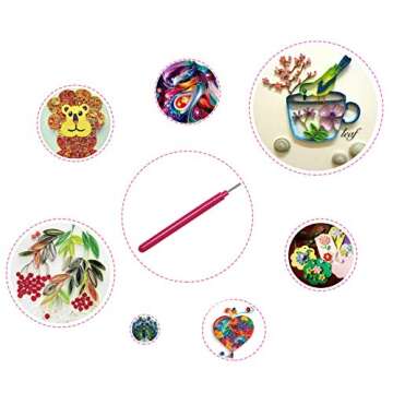 Floranea 4 Pcs Paper Quilling Tools Slotted Kit Rolling Curling Quilling Needle Pen Rose Blue for Art Craft DIY Paper Cardmaking Project (4 pcs)