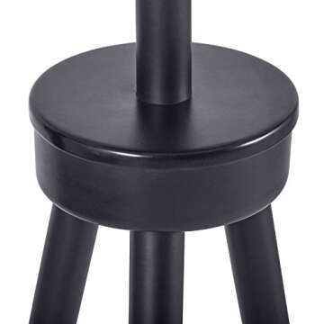Amazon Brand – Rivet Mid-Century Modern Tripod Standing Floor Lamp with Drum Shade, Bulb Included, 58.25"H, Black