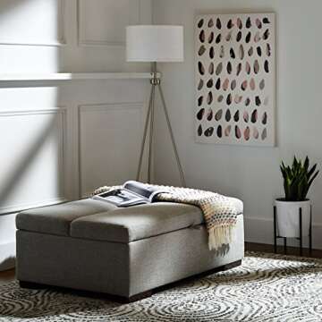 Amazon Brand – Rivet Mid-Century Modern Tripod Standing Floor Lamp with Drum Shade, Bulb Included, 58.25"H, Black