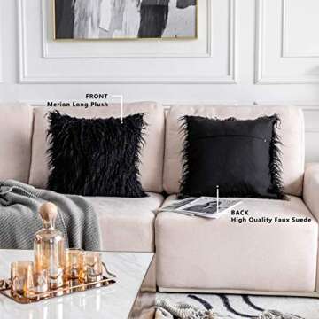 Home Brilliant Fluffy Faux Fur Throw Pillow Covers