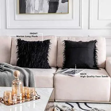 Home Brilliant Fluffy Faux Fur Throw Pillow Covers