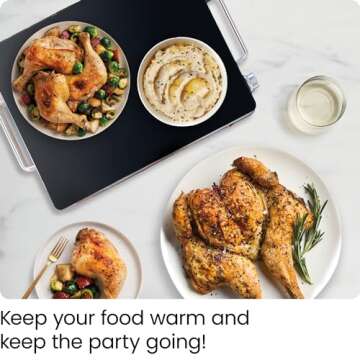 Chefman Compact Glasstop Warming Tray with Adjustable Temperature Control Perfect for Buffets, Resta...