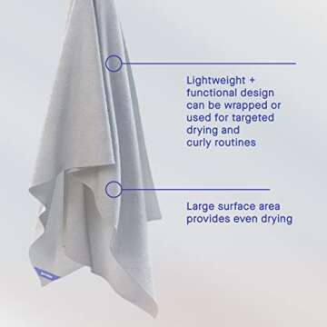 AQUIS Towel Hair-Drying Tool, Water-Wicking, Ultra-Absorbent Recycled Microfiber