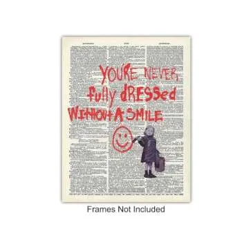 Banksy Wall Art Set - Inspirational Quotes Room Decor - Motivational Graffiti Street Art for Teens Bedroom, Living Room, Dorm - Set of 6-8x10 each Poster Picture Prints Home Decoration