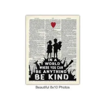 Banksy Wall Art Set - Inspirational Quotes Room Decor - Motivational Graffiti Street Art for Teens Bedroom, Living Room, Dorm - Set of 6-8x10 each Poster Picture Prints Home Decoration