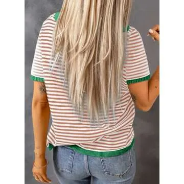 Trendy Dokotoo Summer Striped T-Shirt for Women