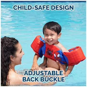 SwimWays Marvel Spidey Swim Trainer, US Coast Guard Approved Life Vest Kids Swim Vest, Arm Floaties & Life Jackets for Kids 33-55 lbs, Spidey