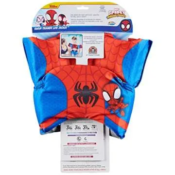 SwimWays Marvel Spidey Swim Trainer, US Coast Guard Approved Life Vest Kids Swim Vest, Arm Floaties & Life Jackets for Kids 33-55 lbs, Spidey