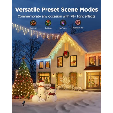 Govee Icicle Lights - 33ft Smart RGBIC Outdoor Christmas Lights with Music Sync, Voice Control & 78+...