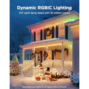 Govee 33ft Smart RGBIC Christmas Icicle Lights Outdoor