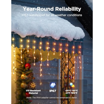 Govee 33ft Smart RGBIC Christmas Icicle Lights Outdoor