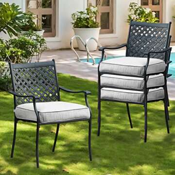 Top Space Metal Dining Chair Indoor Outdoor Use Patio Dinning Chairs Set,Dining Bistro Cafe Side Met...