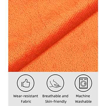 Uslif Throw Pillow Covers Velvet Soft Solid Pillowcase Square Cushion Case for Couch Bedroom, Car, Bed, Sofa, Decorative Pillow Cover 16x16 Inch Orange Pack of 2