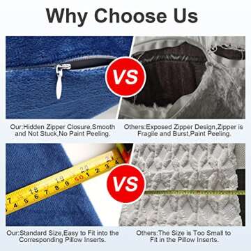 Uslif Throw Pillow Covers Velvet Soft Solid Pillowcase Square Cushion Case for Couch Bedroom, Car, Bed, Sofa, Decorative Pillow Cover 16x16 Inch Orange Pack of 2