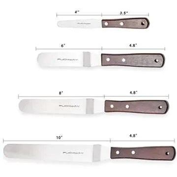 PUCKWAY Offset Cake Icing Spatula Set - Professional Stainless Steel Frosting Tools