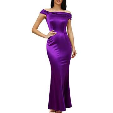 MUXXN Women's Vintage 60s Bodycon Fishtail Gown for Weddings and Formal Events