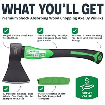 WilFiks 15" Chopping Axe for Camping and Wood Splitting