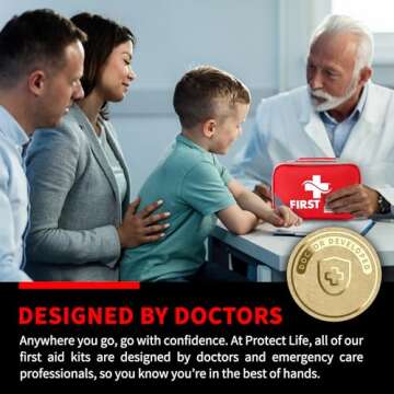 Protect Life First Aid Kit for Home/Business, HSA/FSA Eligible Emergency Kit | Medical First Aid Kit...
