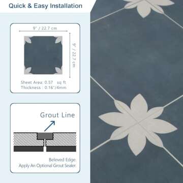 Inno Stickers Peel and Stick Tile for Kitchen & Bath