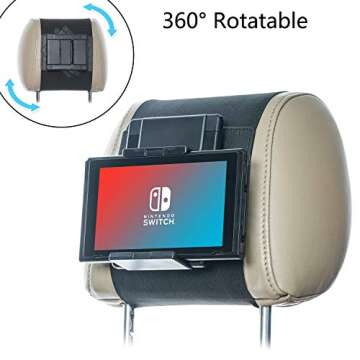TFY Ninitendo Switch Car Mount Swivel Car Headrest Mount Holder for Game Machine Nintendo Switch and...