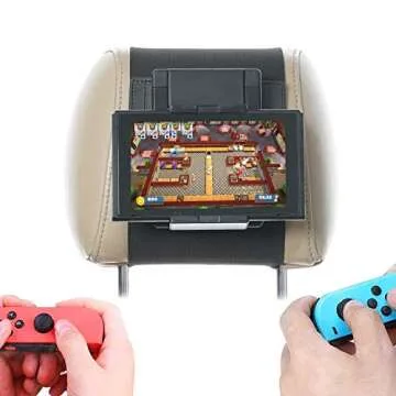 TFY Ninitendo Switch Car Mount Swivel Car Headrest Mount Holder for Game Machine Nintendo Switch and Other 5 to 10.5 Inch Phones and Tablets