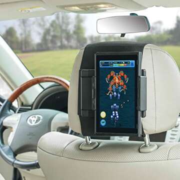 TFY Ninitendo Switch Car Mount Swivel Car Headrest Mount Holder for Game Machine Nintendo Switch and Other 5 to 10.5 Inch Phones and Tablets