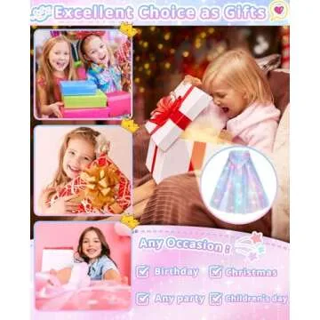 Henfei Princess Dresses for Girls Costume Toys Light UP Cape for Kids Adult Halloween Clothes for Little Girls Dress Up Gifts for 3 4 5 7 9 6 8 10 Year Old