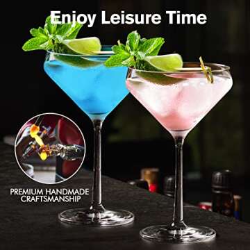 Chouggo Coupe Cocktail Glasses Set of 4 - Lead Free Crystal