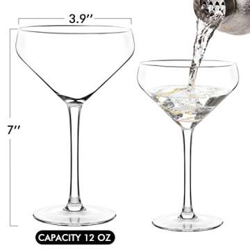 Chouggo Coupe Cocktail Glasses Set of 4 - Lead Free Crystal