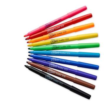 Mr. Sketch Scented Stix Markers, Fine Tip Marker, Assorted Colors, 10 Count