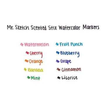 Mr. Sketch Scented Stix Markers, Fine Tip Marker, Assorted Colors, 10 Count