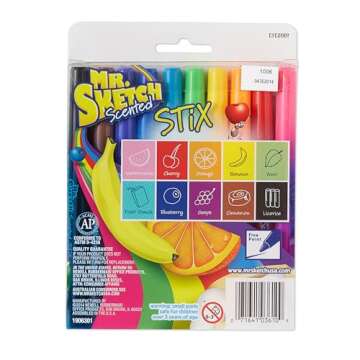 Mr. Sketch Scented Stix Markers, Fine Tip Marker, Assorted Colors, 10 Count