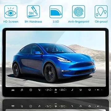 2025 Upgrade Tesla Model Y /3 Accessories Tempered Glass Screen Protector Matte 9H Screen Protector for Model Y(2020~2025) Model 3(2017~2023) [No More Glare & Fingerprint] - Mounting Frame Kit