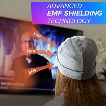 DefenderShield EMF Radiation Protection Beanie Cap - Blocks Wireless EMF & 5G Radiation (Gray Adult/Large)