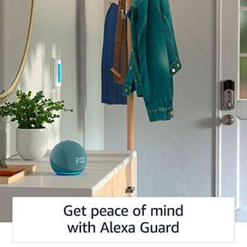 Echo Dot (4th Gen) with clock + Amazon Smart Plug | Glacier White