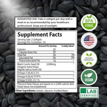 Organic Black Seed Oil Capsules for Holistic Wellness