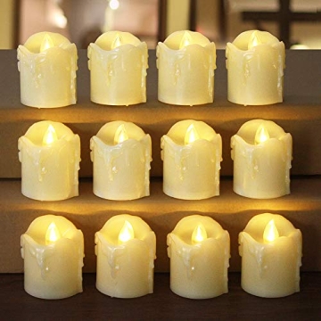 HOME MOST 12-Pack LED Votive Candles - Timed Flickering Ambiance