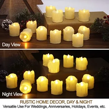 HOME MOST 12-Pack LED Votive Candles - Timed Flickering Ambiance