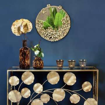 Handmade Leopard Print Glass Vase, Centerpiece Decorative Flower Vase, Stylish for Home Decor, 6.3 inch/16cm Tall for Living Room Dining Tabletop Statement Office Decoration(M-Leopard)