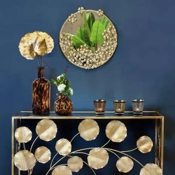 Handmade Leopard Print Glass Vase, Centerpiece Decorative Flower Vase, Stylish for Home Decor, 6.3 inch/16cm Tall for Living Room Dining Tabletop Statement Office Decoration(M-Leopard)