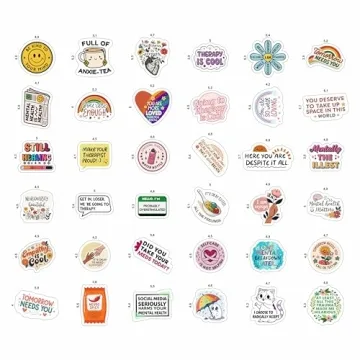 100Pcs Mental Health Stickers - Gifts for Adults & Counselors
