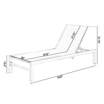 Ulax furniture Outdoor Lounge Chair, Aluminum Chaise Chair, Adjustable Lounger Recliner with Wheels ...