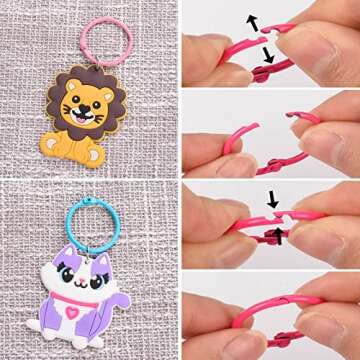 120 pcs Loose Leaf Binder Rings, Flash Card Rings, Colorful Metal Book Rings, Rainbow Color Heavy Duty Notebook Rings, Keychain Key Rings, 1 Inch 10 Colors