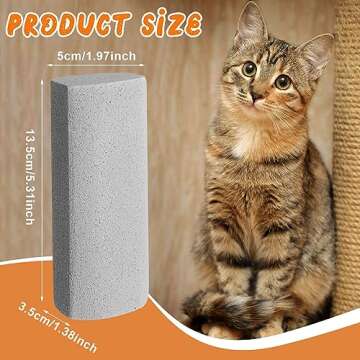 Abbylike 6 Pcs Pet Hair Remover Gray Pumice Stone Car Pet Hair Removal Tool for Bedding Carpet Couch...